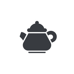 Clay tea pot with a handle vector icon