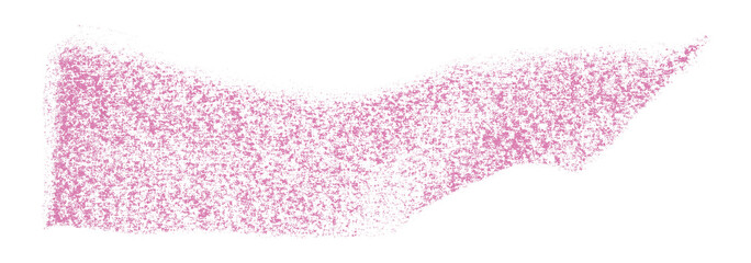 Separate pink crayon brush strokes on transparent background
