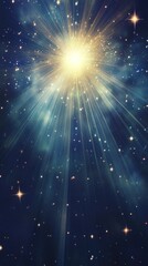 Celestial Radiance, A Symphony of Light and Stars in Deep Azure