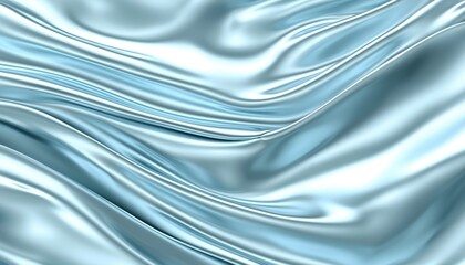 Fototapeta premium Abstract flowing liquid texture in soft pastel blue, smooth and glossy waves creating a futuristic and elegant background