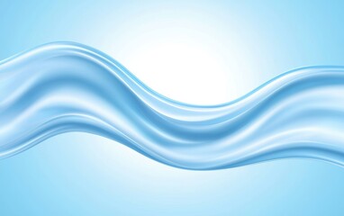 Fototapeta premium Abstract flowing light blue liquid with smooth, glossy texture, perfect for cosmetic product backgrounds and skincare branding