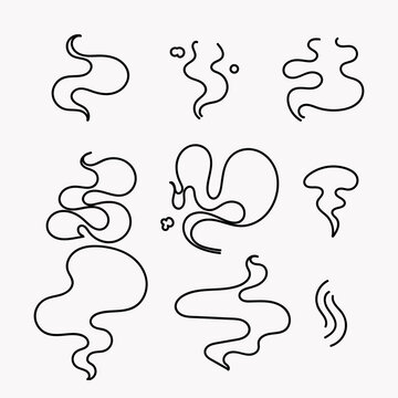 hand drawn doodle steam clouds illustration