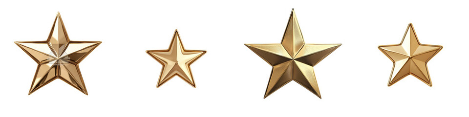 Obraz premium Stunning golden star shaped design elements with a shiny metallic finish These geometric shapes can be used for celebratory branding luxury packaging award designs