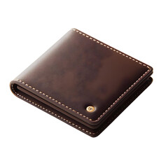 3D render black leather wallet