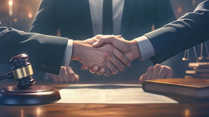 Businessman and lawyer discussing contract document, negotiating terms and signing agreement for legal business partnership concept