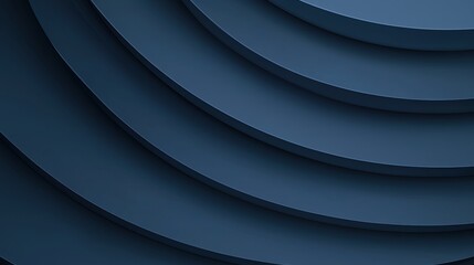 Fototapeta premium Abstract Dark Blue Layers with Curved Pattern and Depth Perception