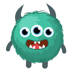Cute cartoon monsters Comic halloween joyful monster character alien