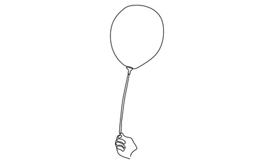continuous line of balloon illustration