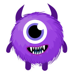 cute cartoon funny cartoon monster isolated on white background