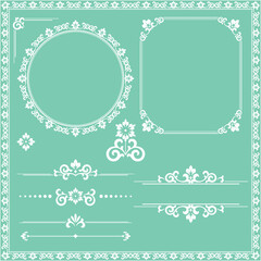 Vintage Set. Floral elements for design monograms, invitations, frames, menus and labels. Graphic design of the website, cafes, boutiques, hotels, wedding invitations.
