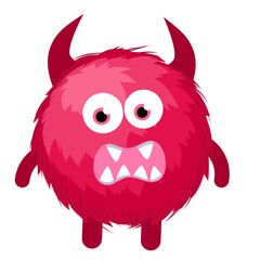 red devil cartoon Bright Funny Cute Monsters and Aliens Stock Vector Illustration of fantasy collection icons