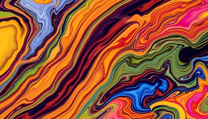 Obraz premium This vibrant abstract image showcases a mesmerizing blend of flowing colors, evoking a sense of energy and movement.
