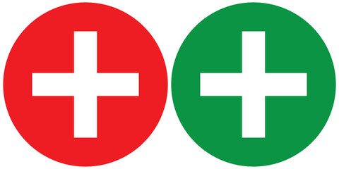 Obraz premium First aid icon, Green, Red, Black First aid symbol vector design plus icon. EPS 10.