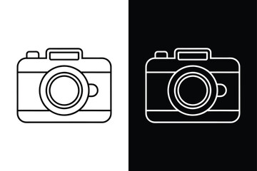 Photo Camera Icon Pack. Line Art Symbols for Digital & Print Use