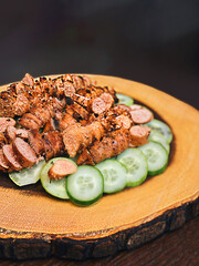 Grilled Pollock Roe with Cucumber Slices 오이 슬라이스를 곁들인 명란구이