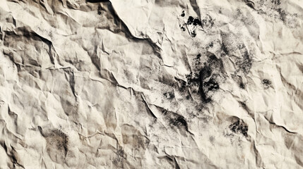 Naklejka premium Crumpled paper texture with dark stains and gritty appearance