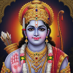 Lord Rama, the Divine Protector, Embodying Righteousness and Valor