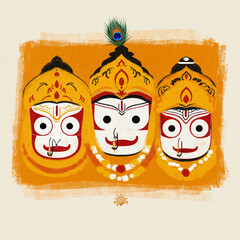 The Divine Trio of Lord Jagannath, Balabhadra, and Subhadra