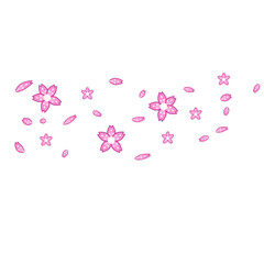 Illustration of Cherry Blossoms and Petals