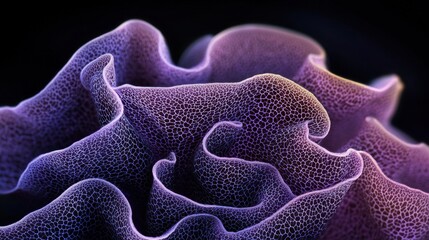 Macro view of soft lavender petals, their intricate veins and silky textures glowing under diffused light.