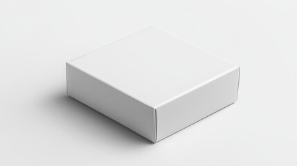 Fototapeta premium White cardboard box mockup on white background for branding and design