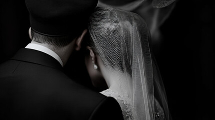 A joyful bride and groom standing together under the chuppah celebrating their love in a traditional jewish wedding