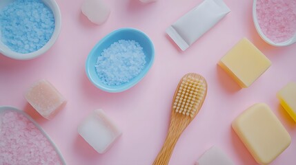 Cozy spa essentials relaxing bath flat lay for self-care inspiration