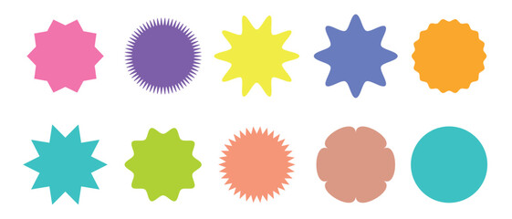 Sale sticker tag circle set. Template label for promo, sale, marketing. Vector illustration