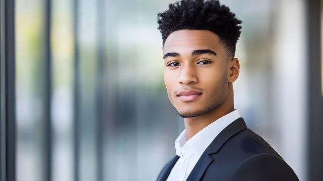 Corporate headshot confident young man in professional attire