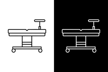 Black and White Operating Table Silhouette Perfect for Medical & Hospital Designs