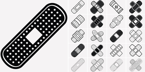  Bandage Icon Set - Medical and First Aid Symbol Collection