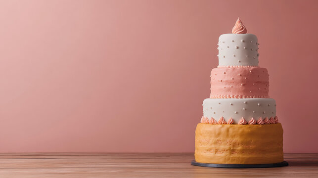 Exquisite three tiered wedding cake adorned with elegant decorations showcasing artistic culinary craftsmanship