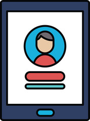 A tablet with a man's face on it