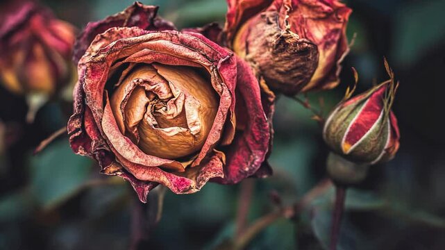 withering bouquet of rose 