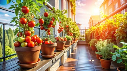 Urban Gardening: Balcony Tomato Pot Set - Architectural Photography