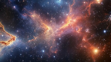 Obraz premium Cosmic filaments stretch across a starry expanse, embodying the vast scale of the universe. 