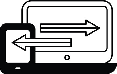 A laptop and a phone are connected to each other