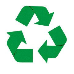 Obraz premium green recycle on white background 