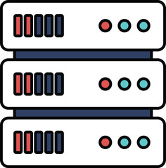 Fototapeta premium A white server with red and blue buttons