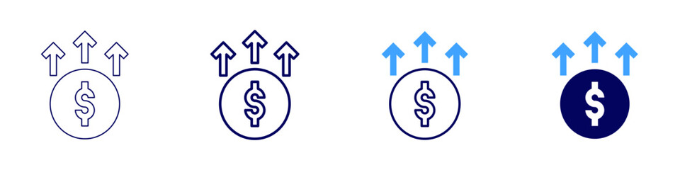 Obraz premium Increase confidence icon in 4 different styles. Thin Line, Line, Bold Line, Duotone. Duotone style. Editable stroke