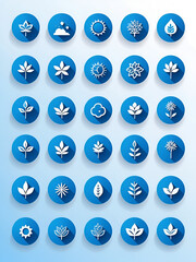 10 nature concept blue icons