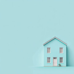Elegant house silhouette set against a vibrant blue background for real estate financial representation