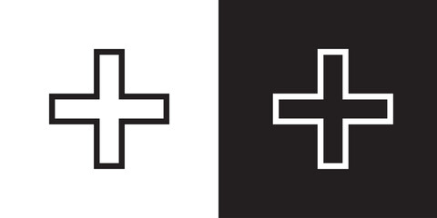 First aid icon symbol. Vector cross safety medic treatment ambulance first aid help