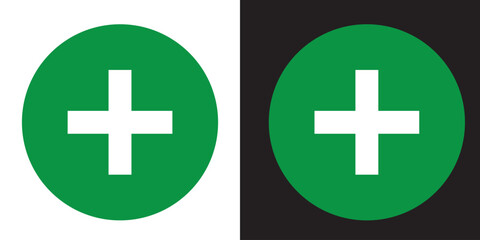 Obraz premium First aid icon symbol. Vector cross safety medic treatment ambulance first aid help