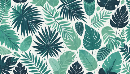 Lush tropical leaf pattern featuring various shades of green, perfect for vibrant designs
