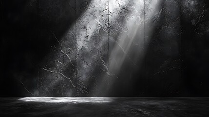 Dark Moody Wall and Floor Background with Light Beams