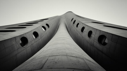 Tall building with holes illustrating unique architectural design and symbolizing sovereign debt management concepts