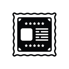 Black solid icon for stamp