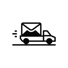 Black solid icon for delivery