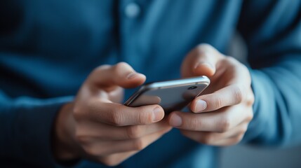 Person Using Mobile Phone for Communication and Social Media Connection